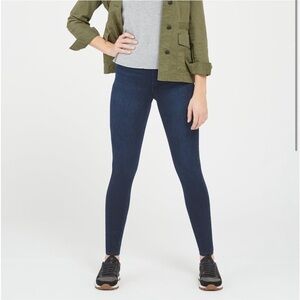 SPANX Ankle Jeanish Leggings Medium Twilight Rinse Denim Stretch Pull On Blue